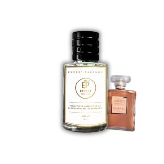Flacon Coco Mademoiselle Intense beige Chanel - Parfum Femme notes Patchouli Ambre Fève Tonka